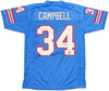 Houston Oilers Earl Campbell Autographed Blue Jersey Beckett BAS QR Stock #237061