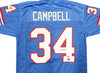 Houston Oilers Earl Campbell Autographed Blue Jersey Beckett BAS QR Stock #237061