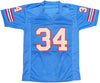 Houston Oilers Earl Campbell Autographed Blue Jersey Beckett BAS QR Stock #237061