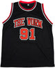 Chicago Bulls Dennis Rodman Autographed Black Jersey JSA Stock #237058