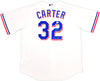 Texas Rangers Evan Carter Autographed White Nike Jersey Size XLT "23 WS Champs" Beckett BAS Witness Stock #236695