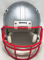 Tom Brady Autographed New England Patriots Silver Full Size Replica Helmet Fanatics Holo #B062648