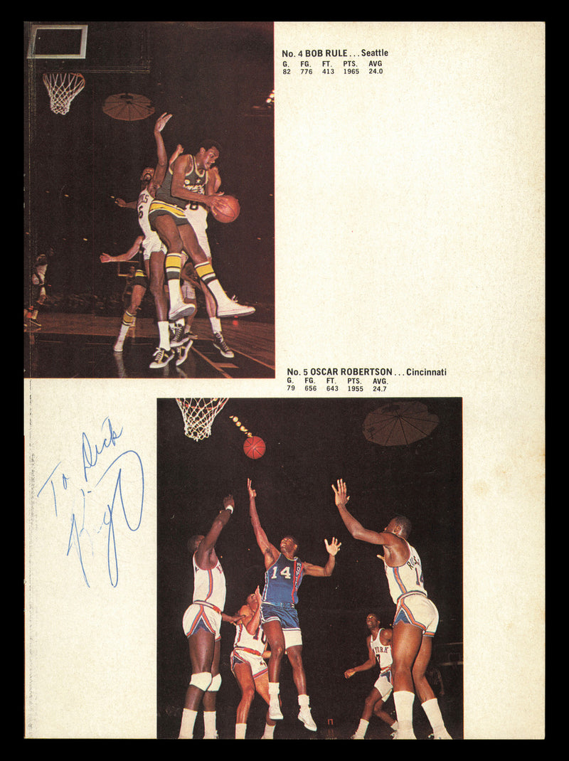 Oscar Robertson & Gail Goodrich Autographed 8x11 Magazine Photo Cincinnati Royals "To Dick" SKU #237838