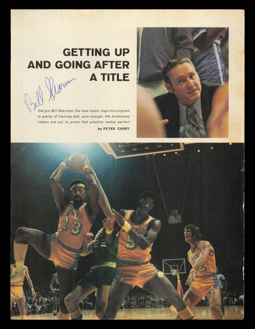 Bill Sharman Autographed 8x11 Magazine Photo Boston Celtics SKU #237845