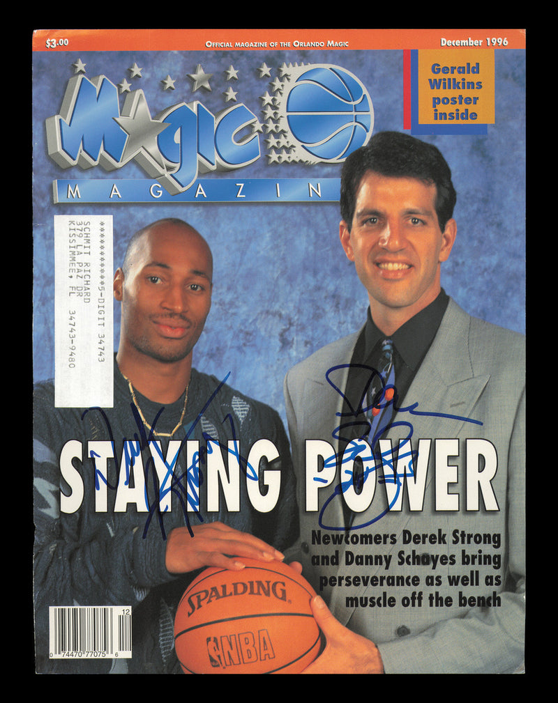 Derek Strong & Danny Schayes Autographed Magic Magazine Cover Orlando Magic SKU #237885