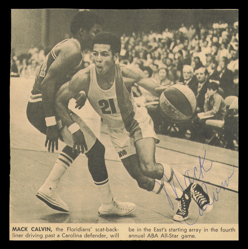 Mack Calvin Autographed 6x6 Magazine Photo Carolina Cougars SKU #237913