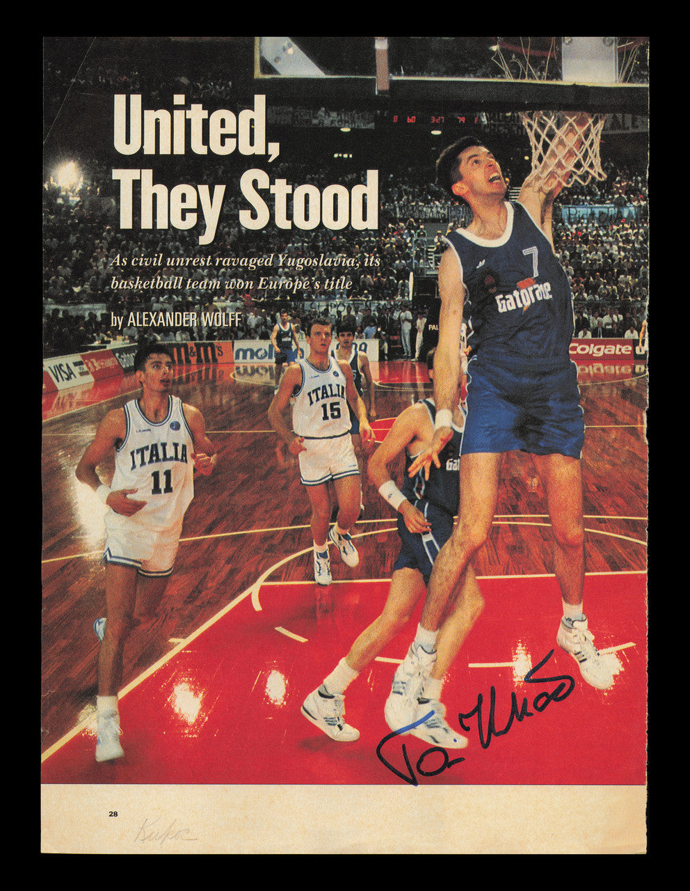 Toni Kukoc Autographed 8x11 Magazine Photo Chicago Bulls SKU #238001