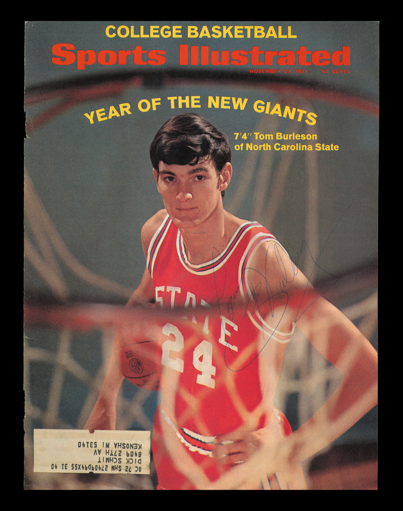 Tom Burleson Autographed Sports Illustrated Cover NC State SKU #238027