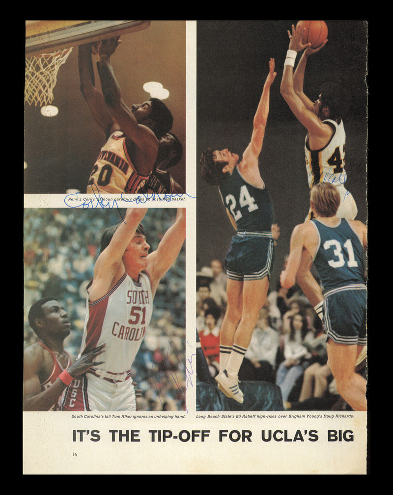 Ed Ratleff, Corky Calhoun & Tom Riker Autographed 8x11 Magazine Photo SKU #238070