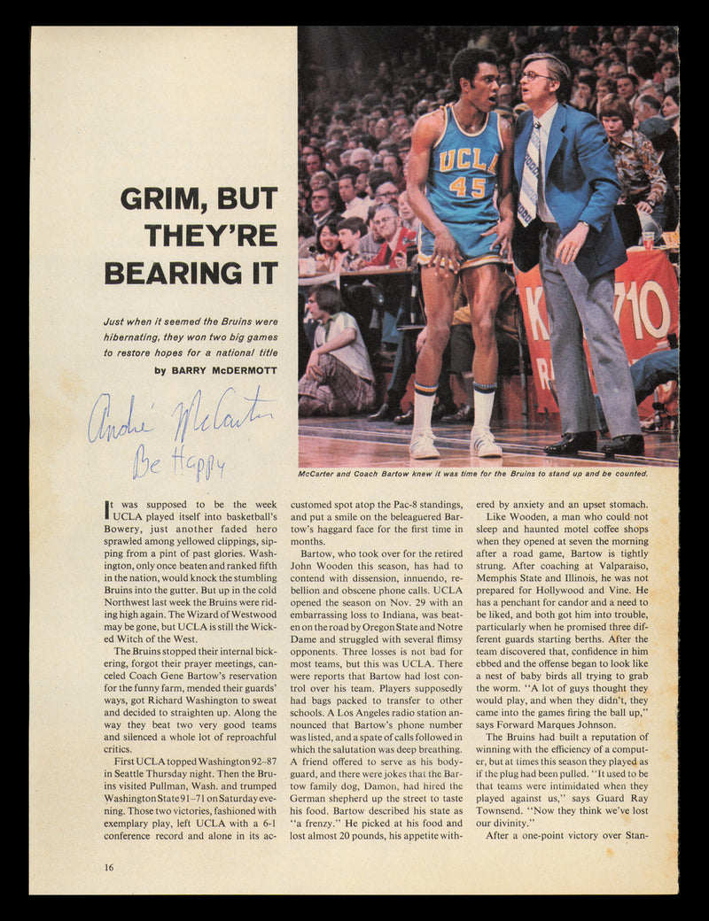 Andre McCarter Autographed 8x11 Magazine Photo UCLA "Be Happy" SKU #238095