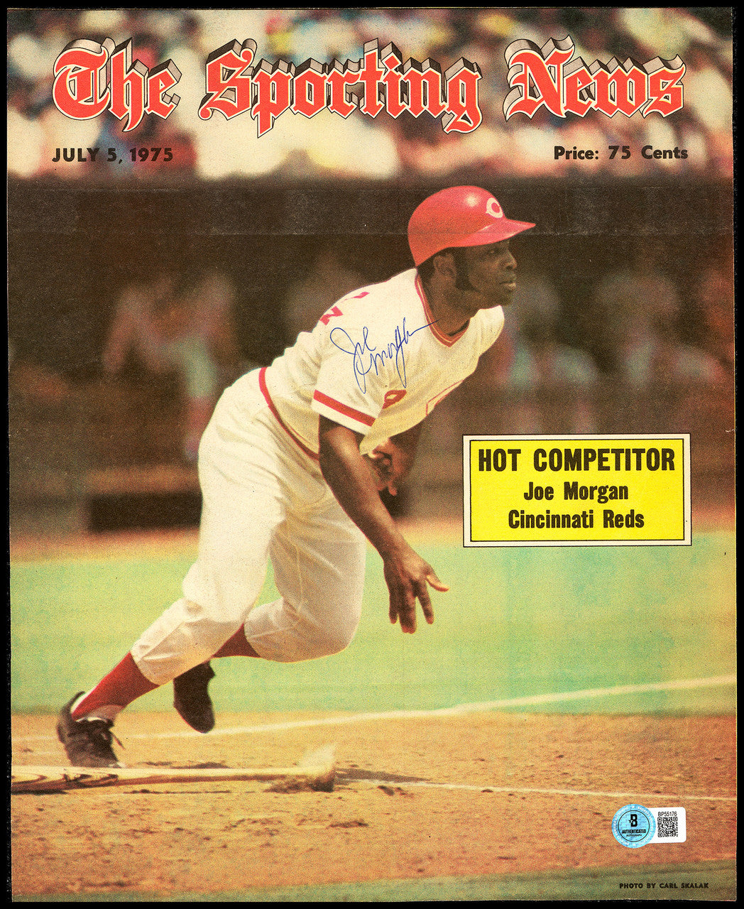 Joe Morgan Autographed Sporting News Cover Cincinnati Reds Beckett BAS QR #BP55176