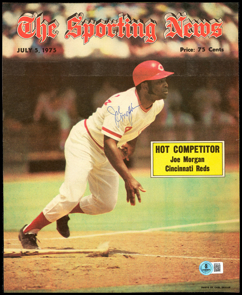 Joe Morgan Autographed Sporting News Cover Cincinnati Reds Beckett BAS QR #BP55176