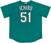 Seattle Mariners Ichiro Suzuki Autographed Teal Nike Jersey Size XL "HOF 25" IS Holo & Beckett BAS Witness QR Stock #238308