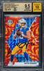 Justin Herbert Autographed 2020 Panini Mosaic Reactive Orange Prizm Rookie Card #204 Los Angeles Chargers BGS 9.5 Auto Grade Gem Mint 10 Beckett BAS #15297496