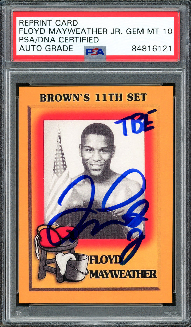 Floyd Mayweather Jr Autographed 1997 Brown's Boxing Rookie Retro Reprint Rookie Card #51 Auto Grade Gem Mint 10 "TBE" The Best Ever PSA/DNA Stock #211855