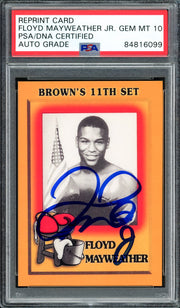 Floyd Mayweather Jr Autographed 1997 Brown's Boxing Rookie Retro Reprint Rookie Card #51 Auto Grade Gem Mint 10 PSA/DNA Stock #211858