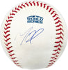 Mookie Betts Autographed Official 2018 World Series Logo Baseball Boston Red Sox & Los Angeles Dodgers Beckett BAS QR #BJ56053