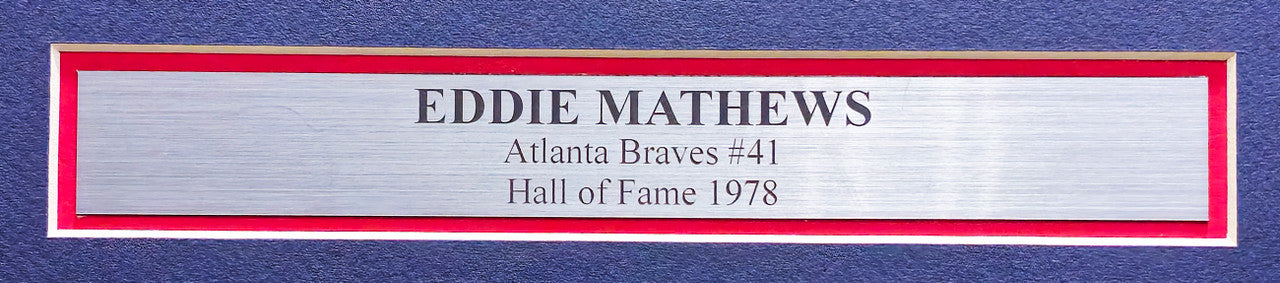 Eddie Mathews Autographed Framed Grey Authentic Mitchell & Ness Jersey Milwaukee Braves Size L Beckett BAS #BK44626