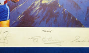Neil Armstrong, Hank Aaron & 4 Others Autographed Framed 17x21 Victory Lithograph Photo #14/25 PSA/DNA & Beckett BAS QR #AB40271