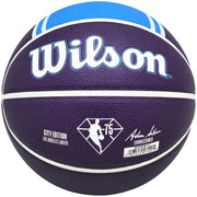 Shaquille O'Neal Autographed Purple City Edition Basketball Los Angeles Lakers Beckett BAS Witness Stock #222786