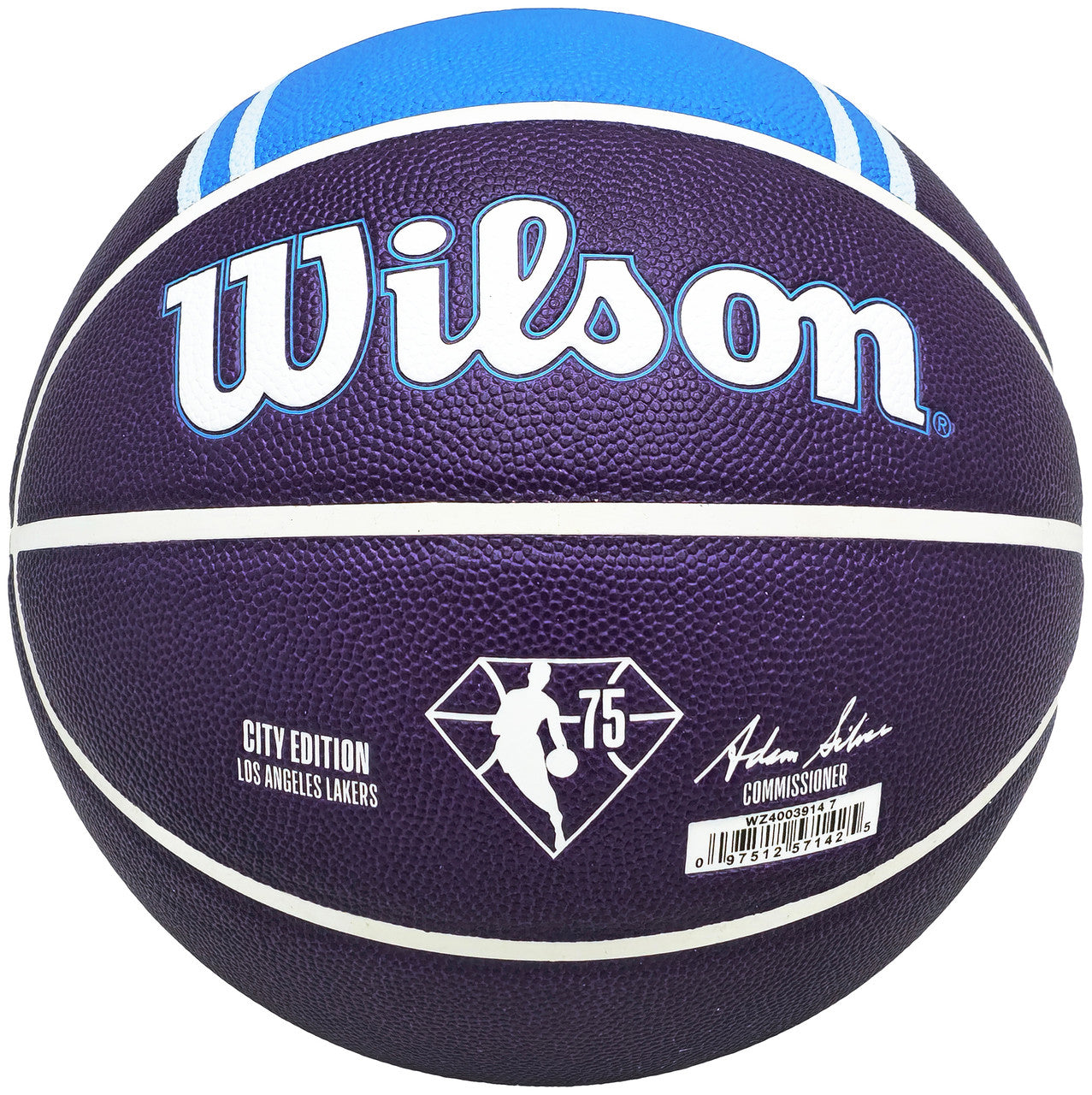 Shaquille O'Neal Autographed Purple City Edition Basketball Los Angeles Lakers Beckett BAS Witness Stock #222786