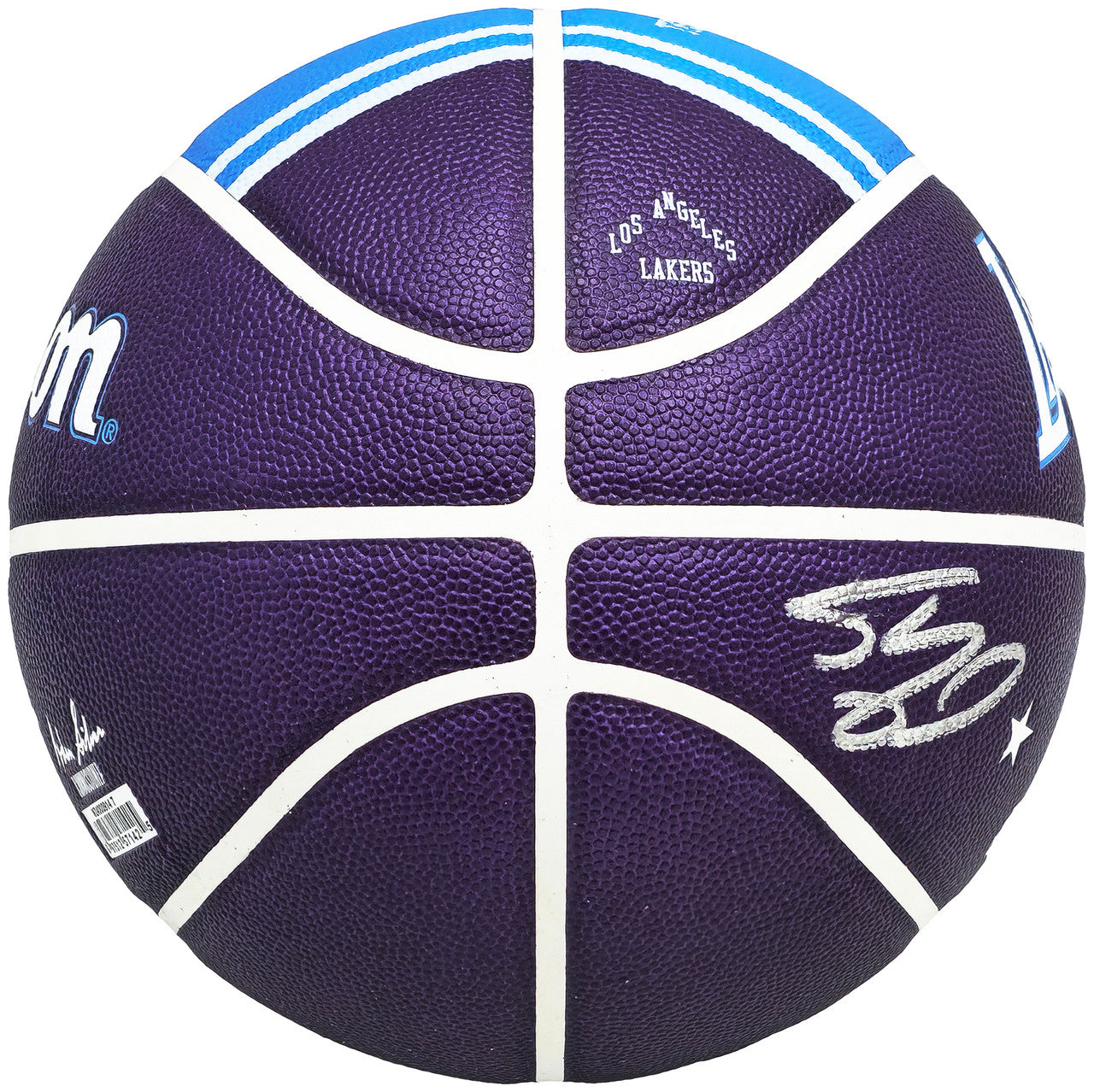 Shaquille O'Neal Autographed Purple City Edition Basketball Los Angeles Lakers Beckett BAS Witness Stock #222786