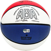Julius "Dr. J" Erving Autographed Red, White & Blue ABA Logo Basketball New Jersey Nets Beckett BAS Witness Stock #222789