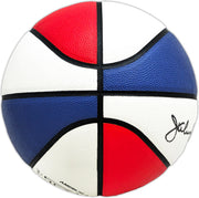 Julius "Dr. J" Erving Autographed Red, White & Blue ABA Logo Basketball New Jersey Nets Beckett BAS Witness Stock #222789