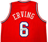 Philadelphia 76ers Julius "Dr. J" Erving Autographed Red Jersey Beckett BAS Witness Stock #222788