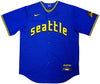 Seattle Mariners Julio Rodriguez Autographed Blue Nike City Connect Jersey Size L Fanatics and MLB Holo Stock #222806