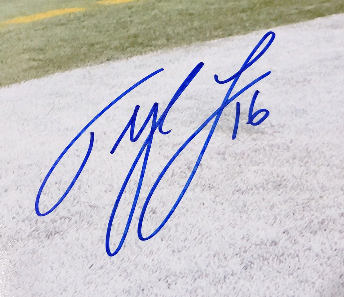 Tyler Lockett Autographed Framed 16x20 Photo Seattle Seahawks Toe Tap Touchdown MCS Holo Stock #221125