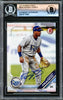 Wander Franco Autographed 2019 Bowman Draft Rookie Card #BD93 Tampa Bay Rays Beckett BAS #16175845