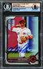 Matt McLain Autographed 2022 Bowman Draft Chrome Refractor Rookie Card #BDC100 Cincinnati Reds Beckett BAS #16176307