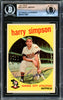 Harry Simpson Autographed 1959 Topps Card #333 Kansas City A's Beckett BAS #16177807