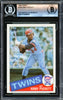 Kirby Puckett Autographed 1985 Topps Rookie Card #536 Minnesota Twins Vintage Signature Beckett BAS #16340854