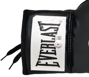 Floyd Mayweather Jr. Autographed Black Everlast Boxing Glove Right Hand In Silver Beckett BAS Witness Stock #210997