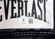 Floyd Mayweather Jr. Autographed Black Everlast Boxing Glove Right Hand In Silver Beckett BAS Witness Stock #210997