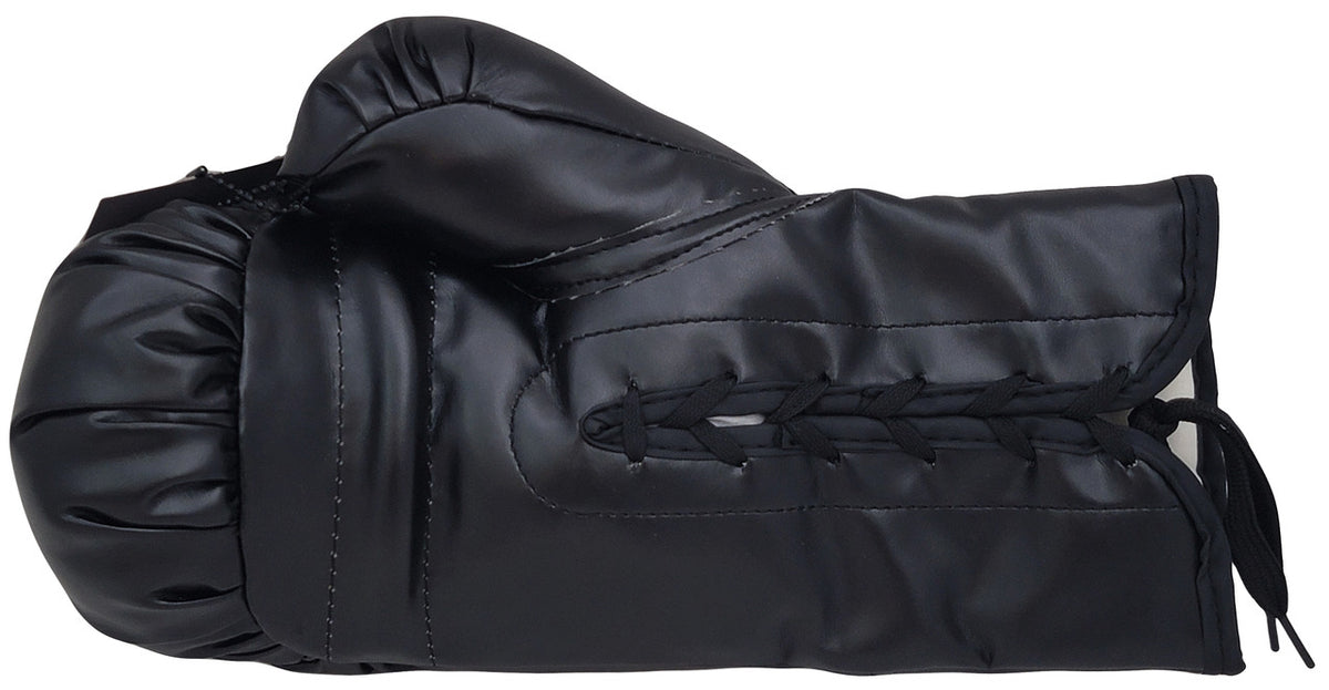 Floyd Mayweather Jr. Autographed Black Everlast Boxing Glove Right Hand In Silver Beckett BAS Witness Stock #210997