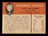 Babe Herman Autographed 1961 Fleer Card #114 Cincinnati Reds SKU #222097