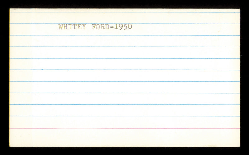 Whitey Ford Autographed 3x5 Index Card New York Yankees SKU #222493