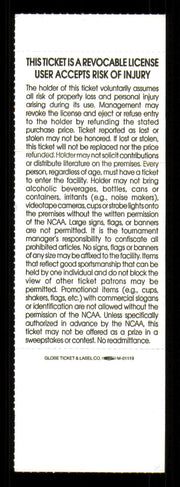 1993 NCAA Basketball Tournament West Regional Finals Unsigned Full Ticket Michigan (Creases) SKU #222649