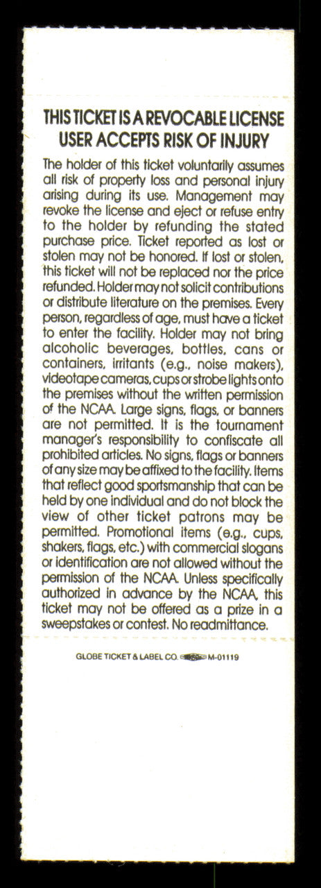1993 NCAA Basketball Tournament West Regional Finals Unsigned Full Ticket Michigan SKU #222662