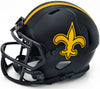 Alvin Kamara Autographed New Orleans Saints Eclipse Black Speed Mini Helmet Beckett BAS Witness Stock #224757