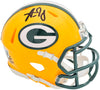 Aaron Jones Autographed Green Bay Packers Yellow Speed Mini Helmet Beckett BAS Witness Stock #224751