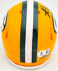 Aaron Jones Autographed Green Bay Packers Yellow Speed Mini Helmet Beckett BAS Witness Stock #224751