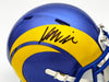 Kyren Williams Autographed Los Angeles Rams Blue Speed Mini Helmet Beckett BAS Witness Stock #224759