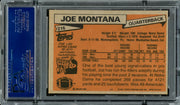 Joe Montana Autographed 1981 Topps Rookie Card #216 San Francisco 49ers "79 NFL Draft, Rd. 3, & Pick 82" PSA/DNA #83446110