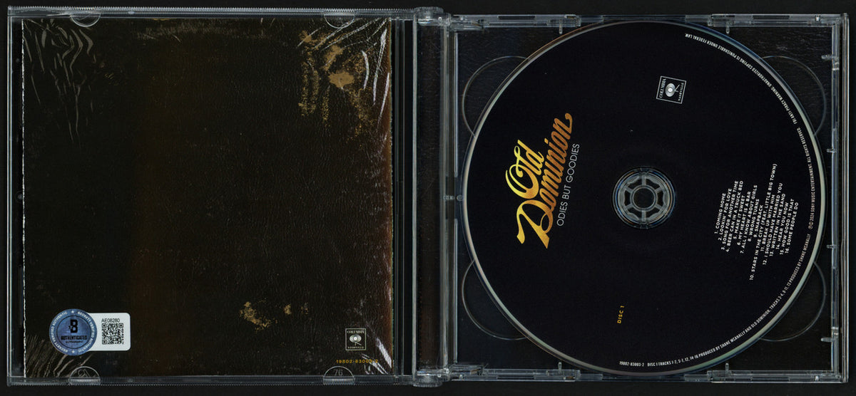 Old Dominion Autographed "Odies But Goodies" CD Cover Signed By All 5 Band Members Beckett BAS #AE08280