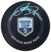 Ryan Donato Autographed Official Seattle Kraken Inaugural Season Logo Hockey Game Puck Fanatics Holo Stock #211732