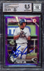 Fernando Tatis Jr. Autographed 2016 Bowman Prospect Purple Rookie Card #BP17 San Diego Padres BGS 8.5 Auto Grade Gem Mint 10 #176/250 Beckett BAS #15350633